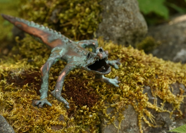 Baby Crocodile with Green Patina by Natalie Brown